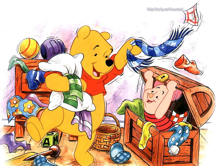 Winnie the Pooh illustration, TV Show, multi colored, creativity, HD wallpaper