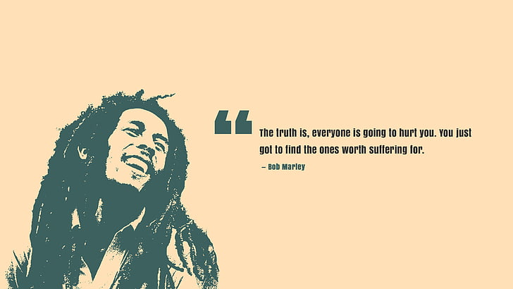 Bob Marley with quote illustration, Truth, Worth, Popular quotes