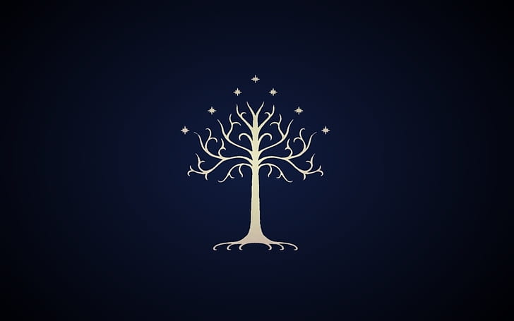 blue trees the lord of the rings sigil white tree gondor Nature Trees HD Art, HD wallpaper