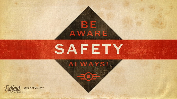 Be Aware Safety Always! text, video games, Fallout, Fallout 3, HD wallpaper