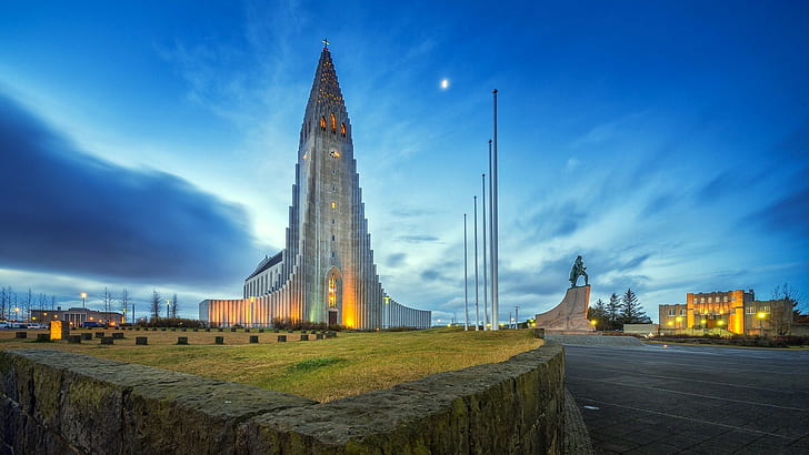 architecture, building, Reykjavik, Iceland, church, modern