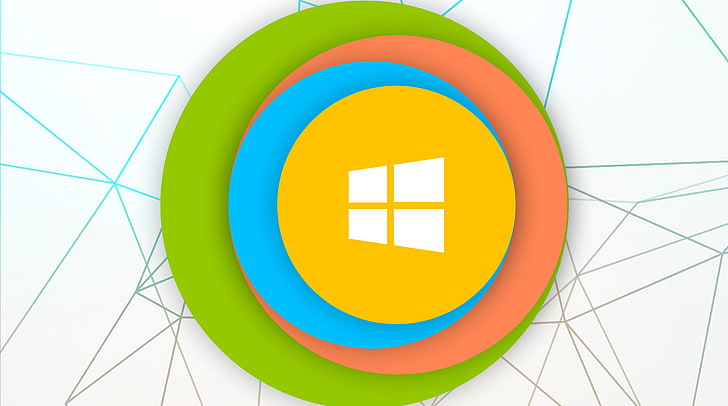 Windows, Microsoft Windows logo, Windows 10, art, geometric shape HD wallpaper