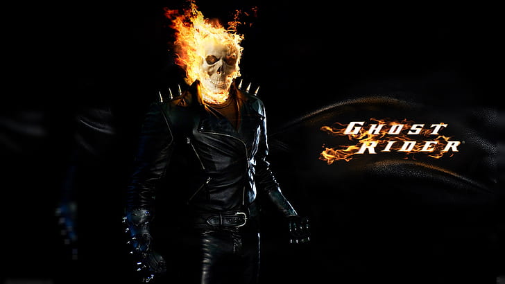 Ghost Rider, Skull, Fire, HD wallpaper