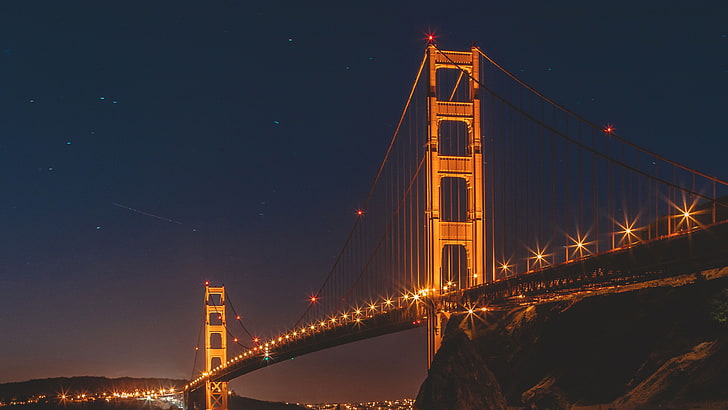Golden Gate Bridge Night San Francisco 4K, HD wallpaper