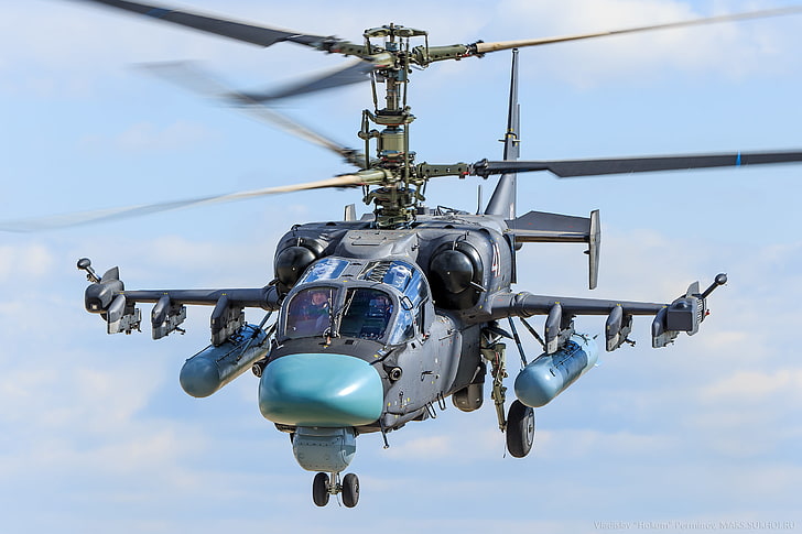 grey and black helicopter, Russian, Alligator, Shock, Hokum B