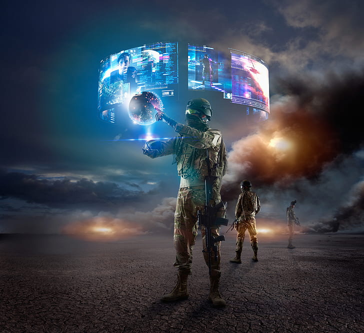 4K, Soldier, Future, Virtual Technology, Virtual Reality, HD wallpaper