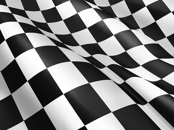 black and white checked wallpaper, cell, checkered Flag, motorsport, HD wallpaper