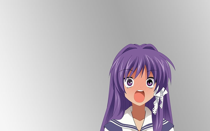 purple haired girl anime character digital wallpaper, test kyou, please ignore