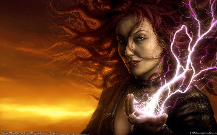Magic: The Gathering, redhead, portrait, headshot, young adult