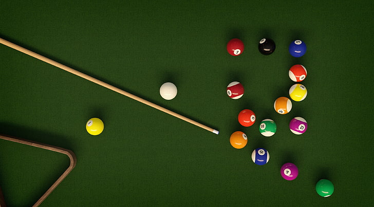 Billiards, pool ball and cue stick, Sports, Other Sports, Table, HD wallpaper