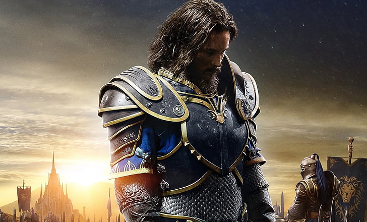 Warcraft Arthas, cinema, battlefield, flame, logo, fantasy, game, HD wallpaper