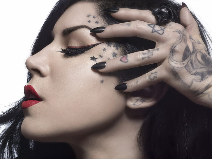 HD wallpaper: Models, Kat Von D, Face, Lipstick, Musician, Tattoo, Tattoo  Artist | Wallpaper Flare