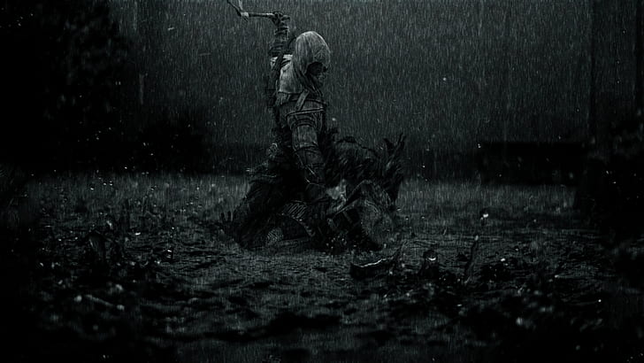 rain, dark, killer, creed, assassins, the creed of the assassins, HD wallpaper