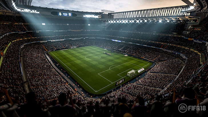 FIFA 18 Soccer Video Game Stadium 4K 8K, sport, group of people