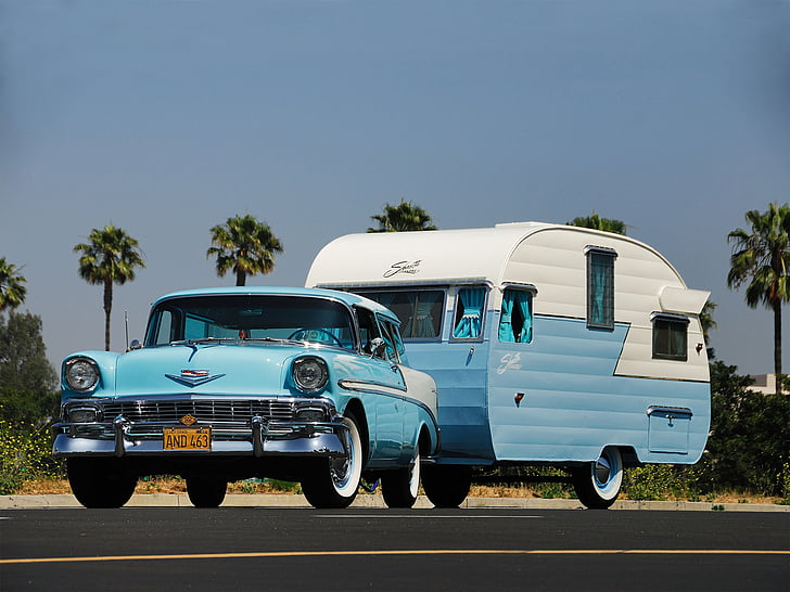 1956, air, bel, camping, chevrolet, nomad, retro, stationwagon, HD wallpaper