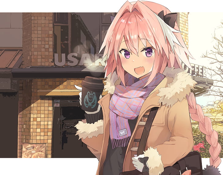 Fate Series, Fate/Apocrypha, pink hair, anime boys, Rider of Black (Fate/Apocrypha)