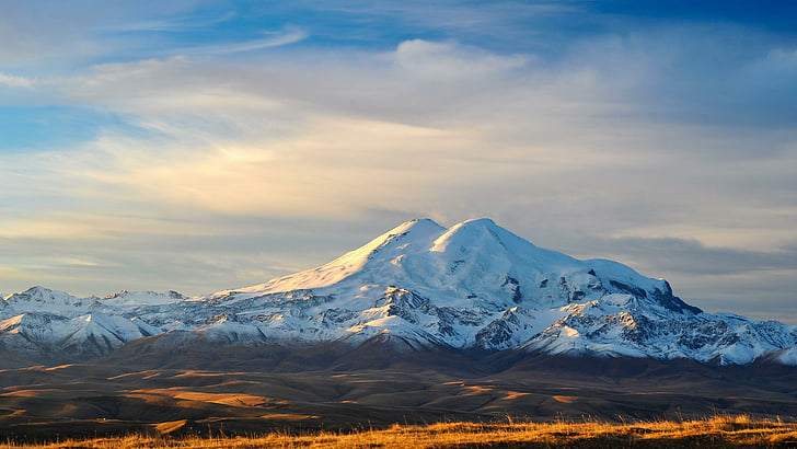 russia, mount elbrus, summit, peak, sky, cloud, landscape, mountain, HD wallpaper