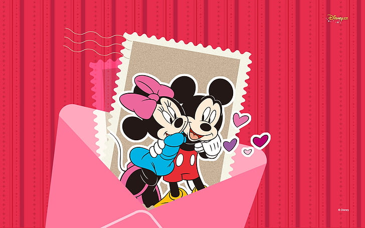 Mickey's Happy Times, mickey and minnie mouse postage, Disney, HD wallpaper