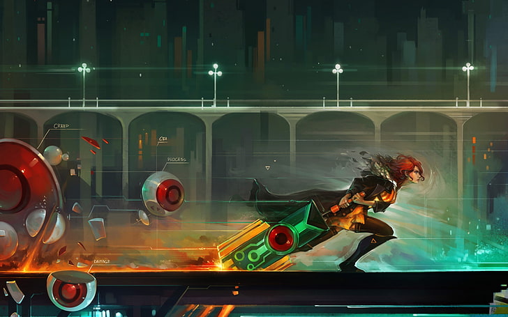 Transistor, Red (Transistor), Supergiant Games, real people, HD wallpaper