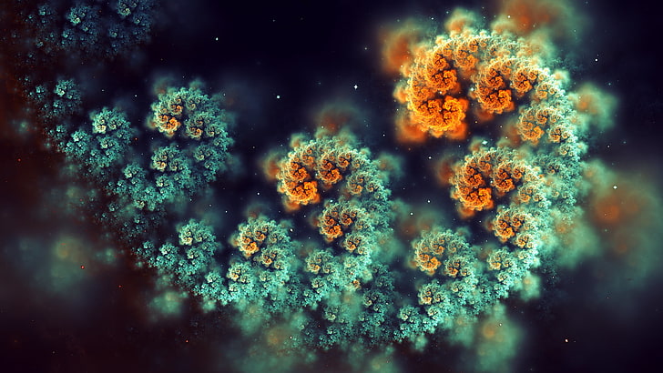 HD wallpaper: green coral illustration, fractal, digital art, spiral, blurred | Wallpaper Flare