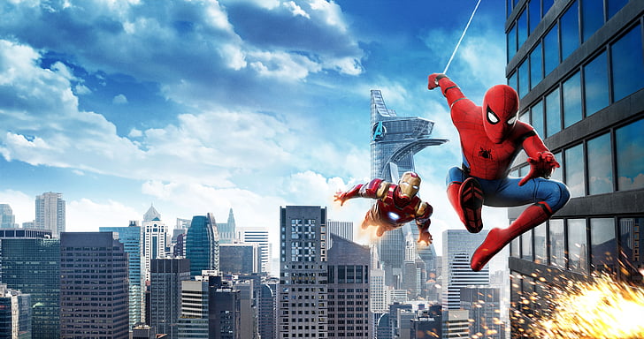 Spider-man and iron man digital wallpaper, Spider-Man: Homecoming