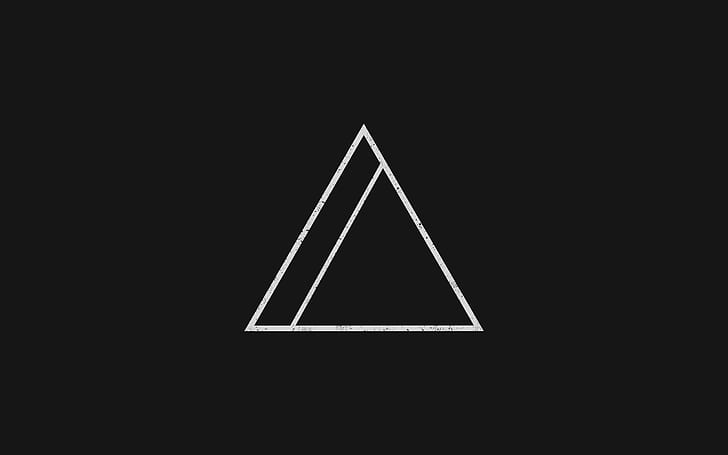 minimalism, geometry, black background, triangle