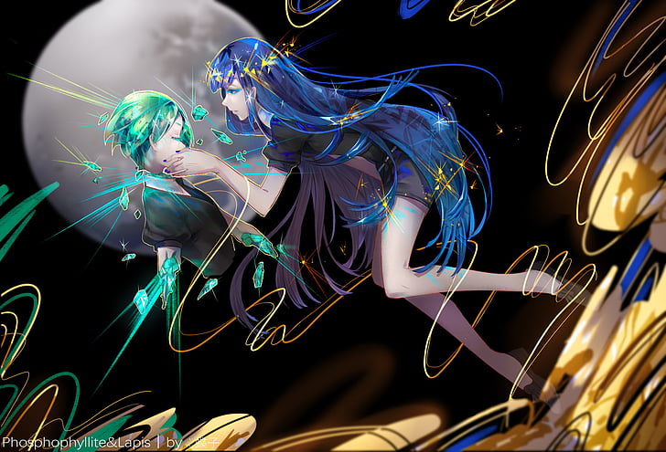 Anime, Houseki no Kuni, Lapis Lazuli (Houseki no Kuni), Phosphophyllite (Houseki no Kuni), HD wallpaper
