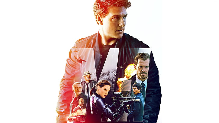 4K, Tom Cruise, Mission: Impossible - Fallout, poster, white background, HD wallpaper