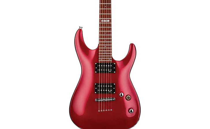 Cool Red Electric Guitar, White Background, Aero, Music, Rock