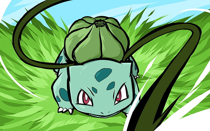 Pokemon Bulbasaur illustration, Pokémon, ishmam, green color, HD wallpaper