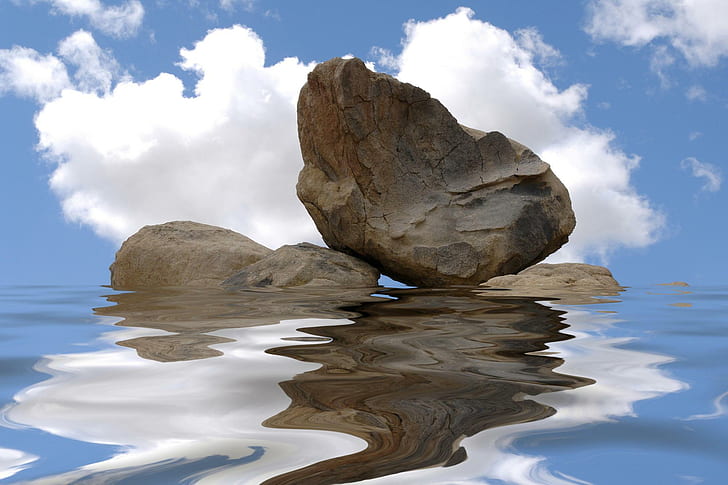 Antelope Valley Rock, water, reflexion, nature, 3d and abstract
