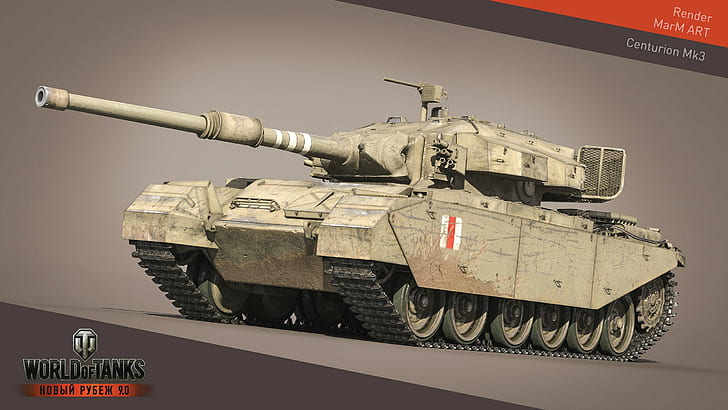 World of Tanks, wargaming, video games, render, Centurion Mk. 3, HD wallpaper