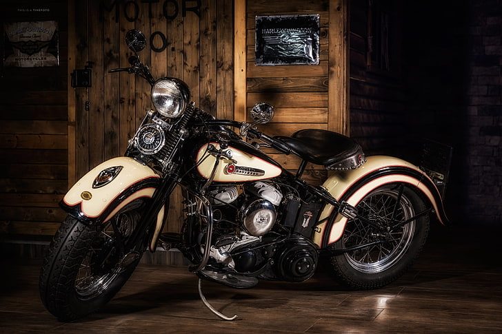 white and black cruiser motorcycle, harley davidson, style, transportation, HD wallpaper