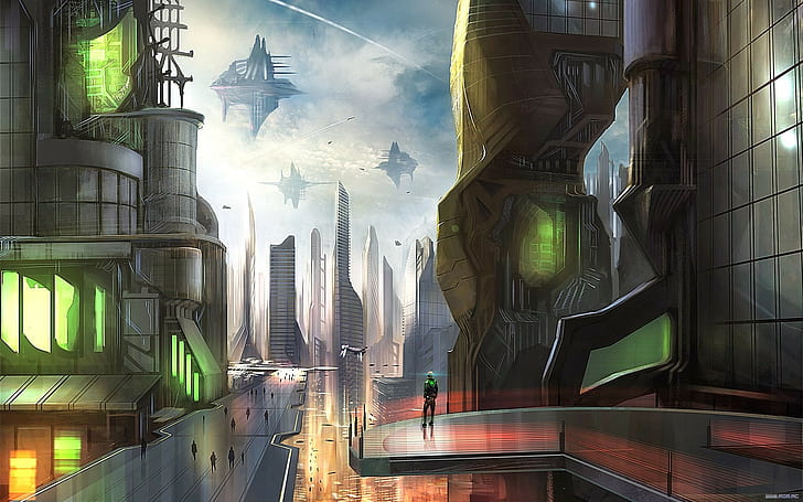 futuristic, futuristic city, science fiction
