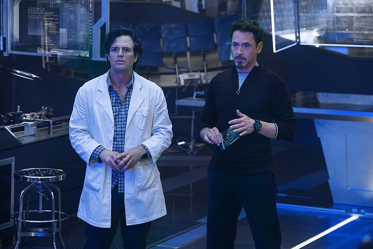 frame, Hulk, laboratory, Iron Man, Robert Downey Jr., Mark Ruffalo, HD wallpaper