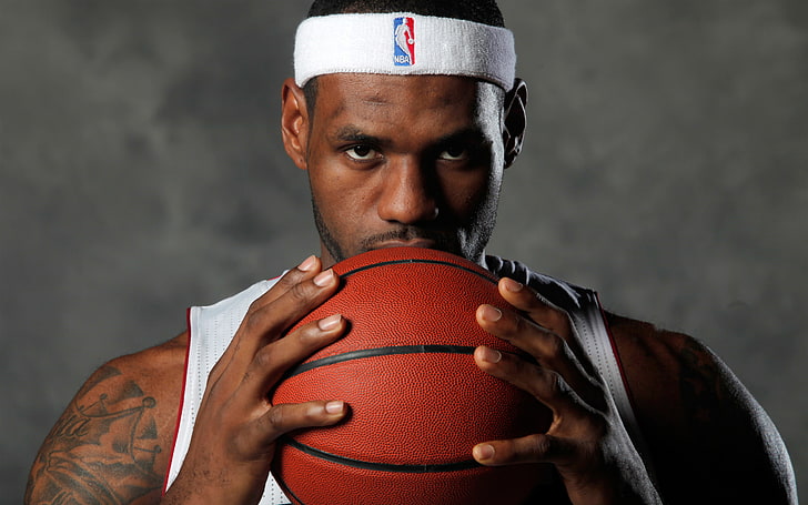 Lebron James American basketball player, portrait, headshot, front view, HD wallpaper