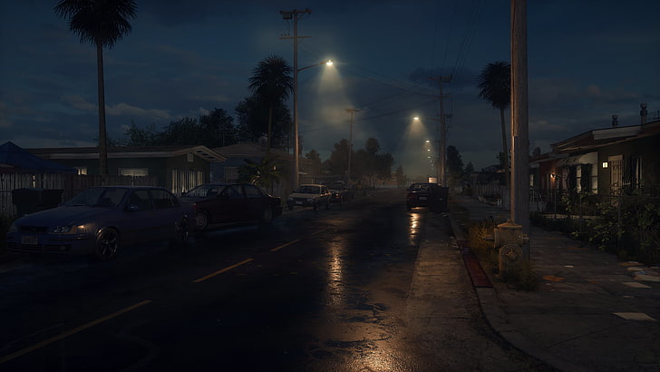 street post lighted during nighttime, video games, Battlefield Hardline, HD wallpaper