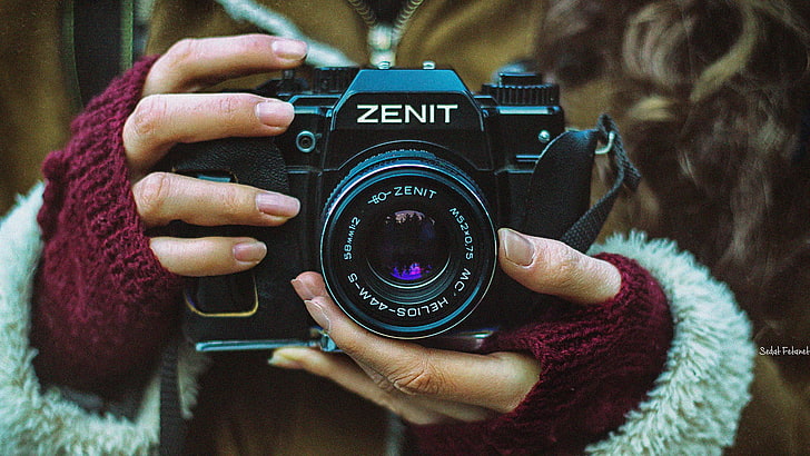 Zenit (camera), macro, model, photographer, human hand, camera - photographic equipment, HD wallpaper