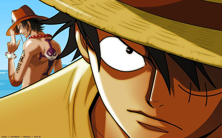 One Piece, Monkey D Luffy, Portgas D Ace, Hats, Anime, HD wallpaper