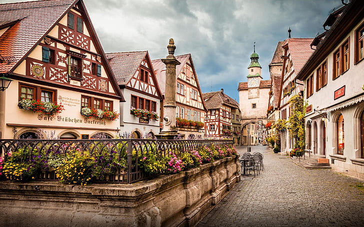 Wonderful Little Town In Germany Rothenburg Ob Der Tauber Full Hd Wallpapers