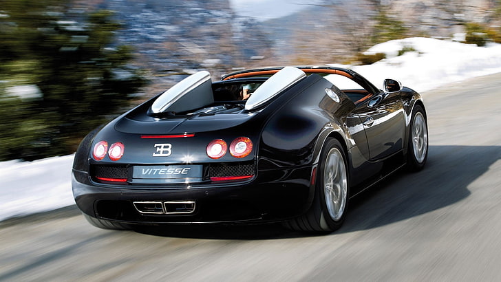 black Volkswagen Beetle car scale model, Bugatti Veyron, mode of transportation