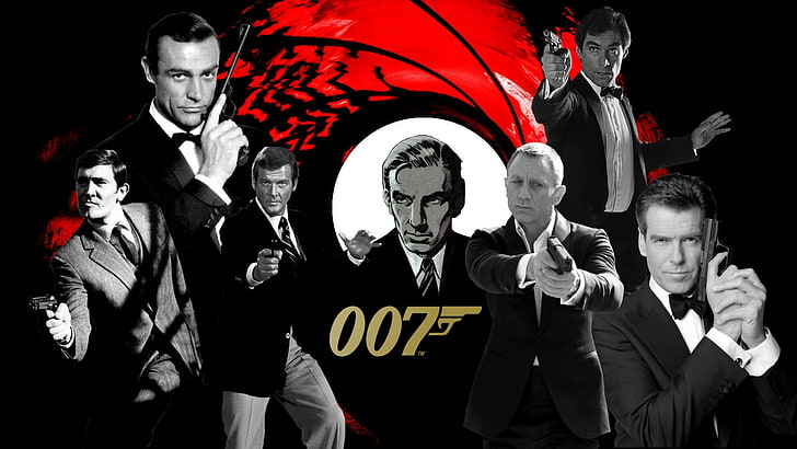 movies, 007, James Bond, Sean Connery, Roger Moore, Daniel Craig, HD wallpaper