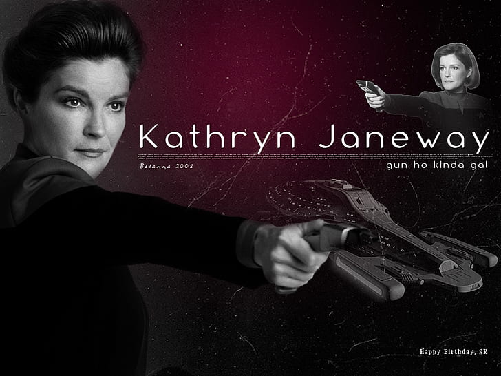 Kathryn Janeway Science Fiction Gun Ho Kind A Gal Entertainment TV Series HD Art