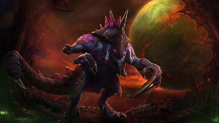 purple monster illustration, Blizzard Entertainment, heroes of the storm