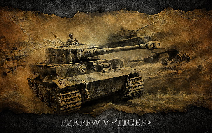battle tank painting, Germany, art, Tiger, tanks, WoT, World of Tanks HD wallpaper