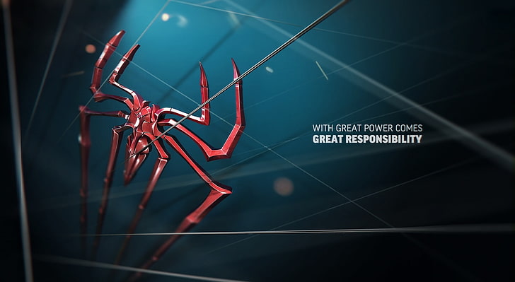 Great Power Great Responsibility, Spiderman logo, Movies, Spider-Man, HD wallpaper