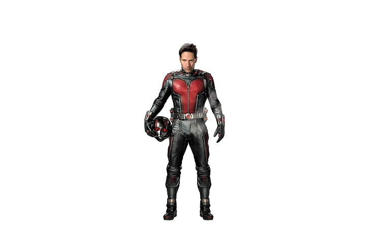 Marvel Ant man photo, fiction, costume, white background, helmet, HD wallpaper