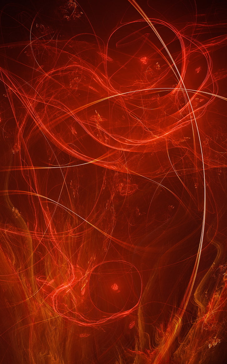 fractal, shroud, plexus, smoke, red, abstract, night, backgrounds, HD wallpaper
