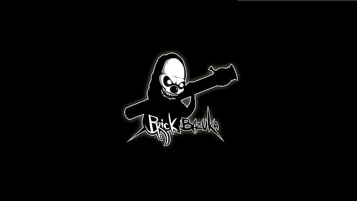 black and white Brick Brizuke skeleton illustration, Minimalism, HD wallpaper
