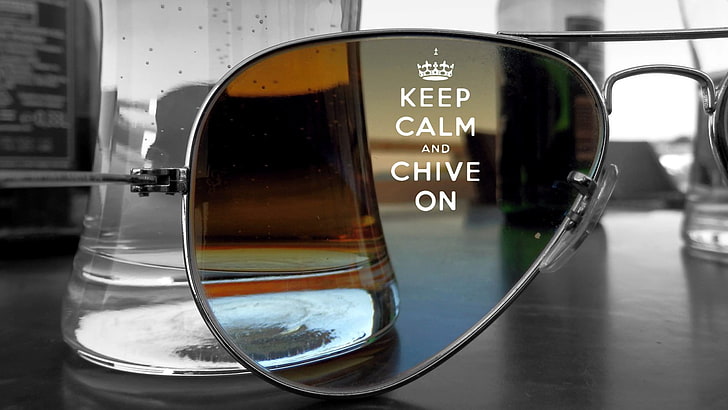 silver-colored framed Aviator-Style sunglasses, Keep Calm and..., HD wallpaper